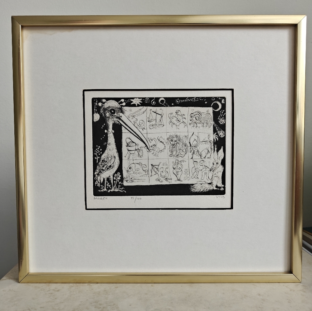 The Zodiac Lithograph by Mordecai Moreh